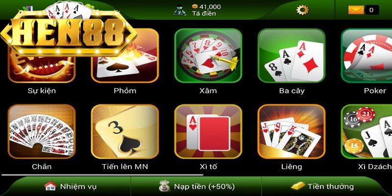 Sự đa dạng ấn tượng về danh sách game casino tại HEN88 Sự đa dạng ấn tượng về danh sách game casino tại HEN88